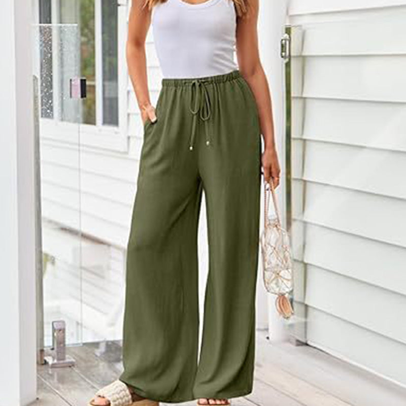 🌷Offre spéciale été :50% de réduction sur les pantalons unis légers et décontractés pour femmes 🍃👖