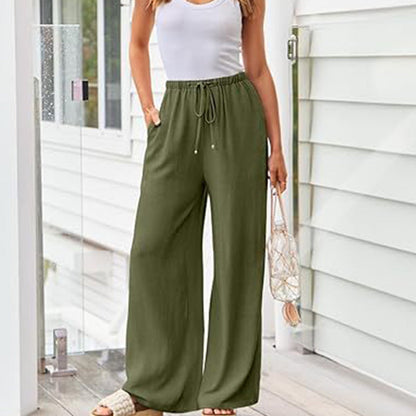 🌷Offre spéciale été :50% de réduction sur les pantalons unis légers et décontractés pour femmes 🍃👖