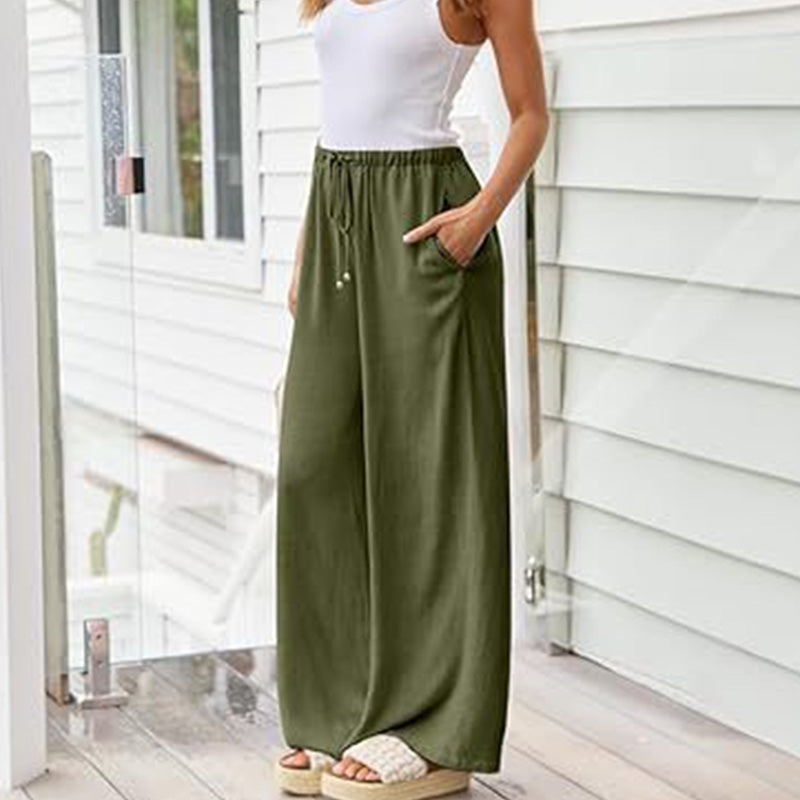 🌷Offre spéciale été :50% de réduction sur les pantalons unis légers et décontractés pour femmes 🍃👖