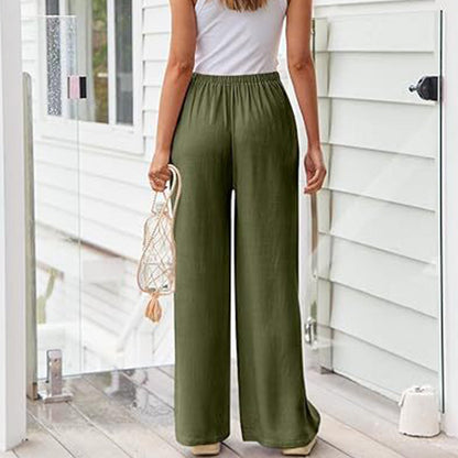 🌷Offre spéciale été :50% de réduction sur les pantalons unis légers et décontractés pour femmes 🍃👖