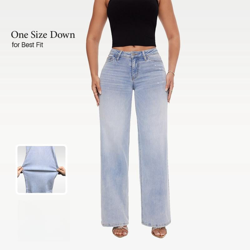 👖✨ 50 % de réduction + livraison gratuite 👖Jean baggy à taille mi-basse