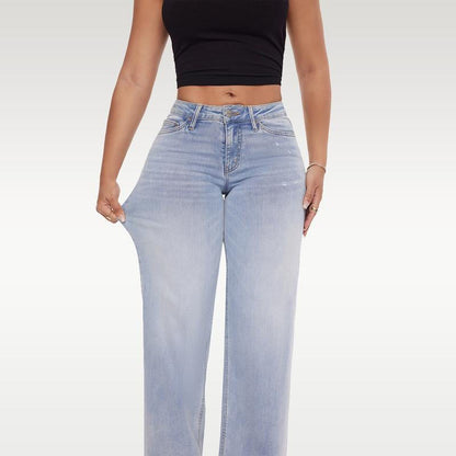 👖✨ 50 % de réduction + livraison gratuite 👖Jean baggy à taille mi-basse