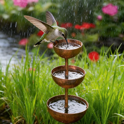 🐦 Apportez la nature à la maison – Mangeoire et abreuvoir rustiques à 3 niveaux