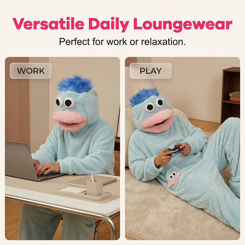 😜 50 % DE RÉDUCTION – Pyjama douillet en polaire corail  Dormez en toute décontraction avec notre imprimé le plus rigolo et le plus douillet à ce jour !