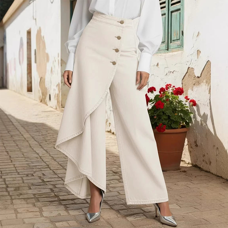 Asymmetrical Wrap Denim Skirt Pants - 50% de Réduction Limitée