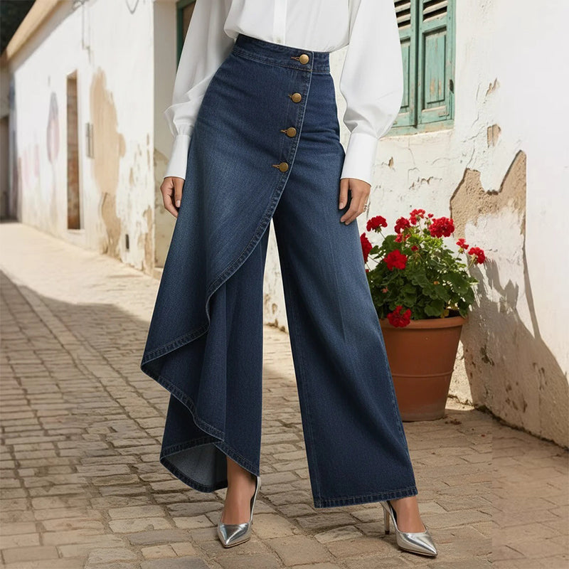 Asymmetrical Wrap Denim Skirt Pants - 50% de Réduction Limitée
