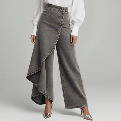 Asymmetrical Wrap Denim Skirt Pants - 50% de Réduction Limitée