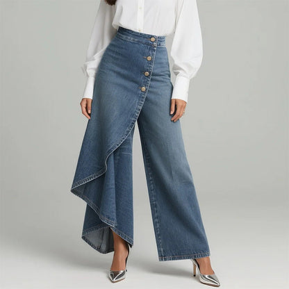 Asymmetrical Wrap Denim Skirt Pants - 50% de Réduction Limitée