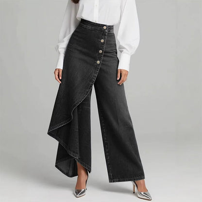 Asymmetrical Wrap Denim Skirt Pants - 50% de Réduction Limitée