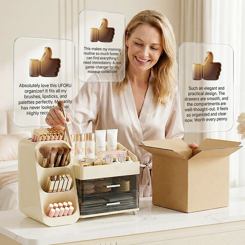 Organisateur cosmétique grande capacité avec tiroirs