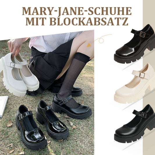 Moitié prix seulement ! Élégantes ballerines Mary Jane à talons carrés pour femme – parfaites au quotidien et sans lacets.