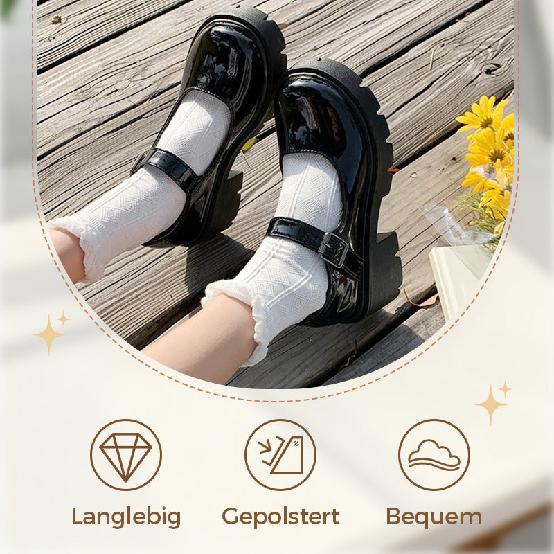 Moitié prix seulement ! Élégantes ballerines Mary Jane à talons carrés pour femme – parfaites au quotidien et sans lacets.