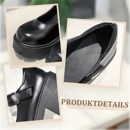 Moitié prix seulement ! Élégantes ballerines Mary Jane à talons carrés pour femme – parfaites au quotidien et sans lacets.