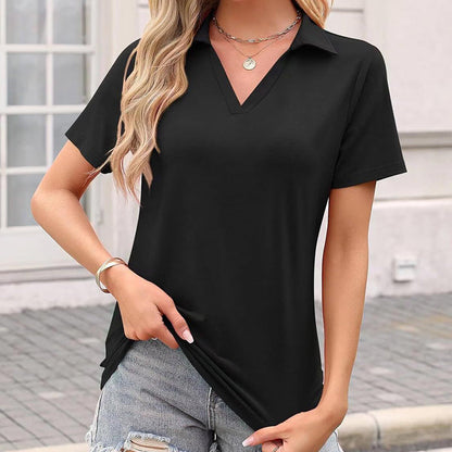 👚 50 % DE RÉDUCTION MAINTENANT ! T-shirt femme décontracté à col V – Coupe ample, tissu doux mélangé et plus de 16 couleurs 🌈✨