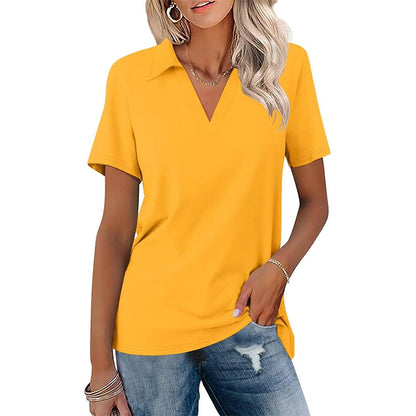 👚 50 % DE RÉDUCTION MAINTENANT ! T-shirt femme décontracté à col V – Coupe ample, tissu doux mélangé et plus de 16 couleurs 🌈✨