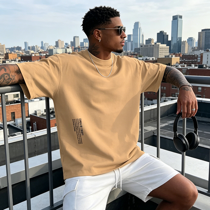 👕 50% DE RÉDUCTION ! T-Shirt Homme Coupe Oversize🆒 – Mélange Coton Premium, Imprimé Urbain & Style Décontracté ✨