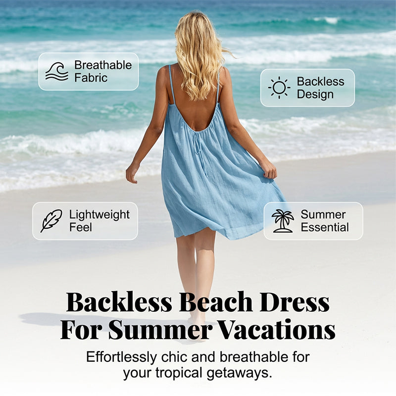 🌟 50% OFF – Adjustable Backless Cami Dress – Lightweight, Soft, Dress Up or Down, Head-Turning Style 💋