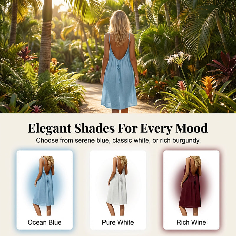 🌟 50% OFF – Adjustable Backless Cami Dress – Lightweight, Soft, Dress Up or Down, Head-Turning Style 💋