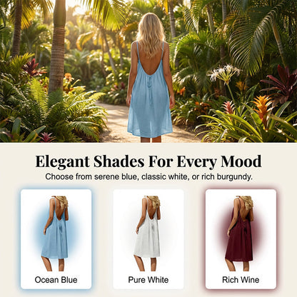 🌟 50% OFF – Adjustable Backless Cami Dress – Lightweight, Soft, Dress Up or Down, Head-Turning Style 💋