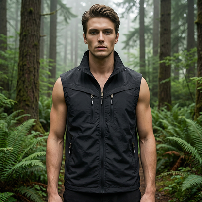 💪⚡ MOITIÉ PRIX ! Gilet utilitaire multipoches pour homme – Nylon résistant, séchage rapide, idéal pour le camping, la pêche et le bricolage 🛠️🎣