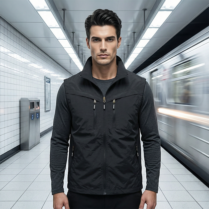 💪⚡ MOITIÉ PRIX ! Gilet utilitaire multipoches pour homme – Nylon résistant, séchage rapide, idéal pour le camping, la pêche et le bricolage 🛠️🎣