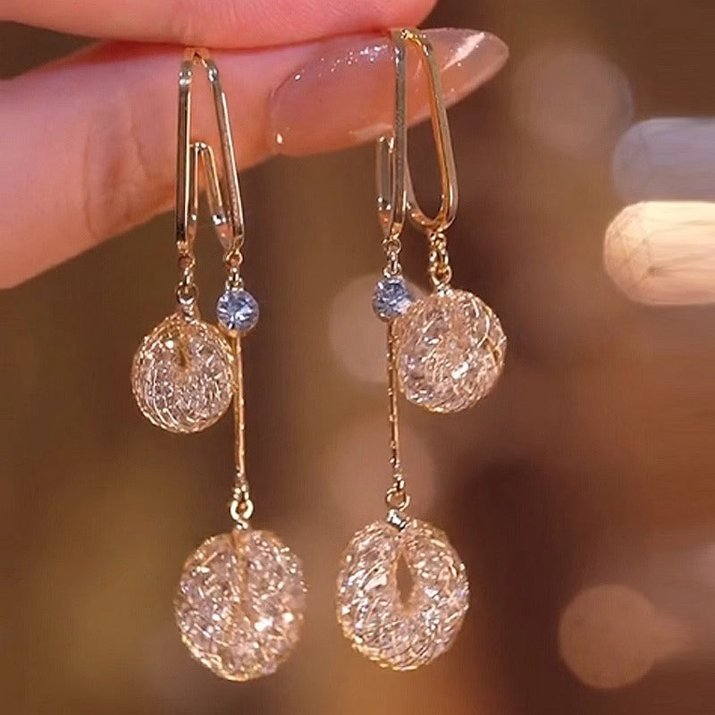 💎🔥 50% OFF – Artificial Crystal Tassel Earrings (Drop Style) | Face-Flattering Length, Anti-Tarnish, Dress Up or Down
