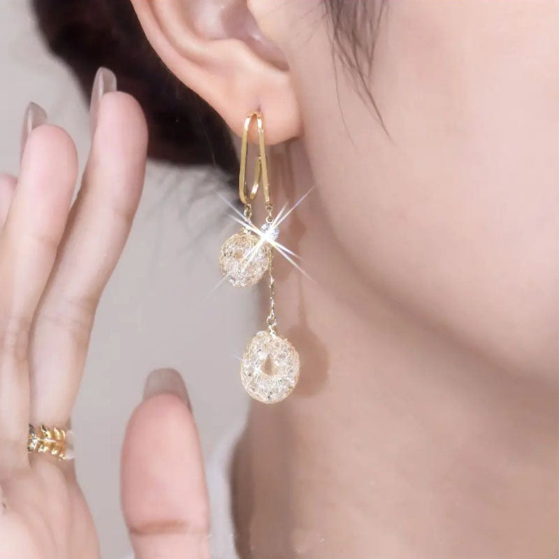 💎🔥 50% OFF – Artificial Crystal Tassel Earrings (Drop Style) | Face-Flattering Length, Anti-Tarnish, Dress Up or Down