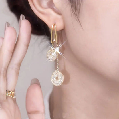💎🔥 50% OFF – Artificial Crystal Tassel Earrings (Drop Style) | Face-Flattering Length, Anti-Tarnish, Dress Up or Down
