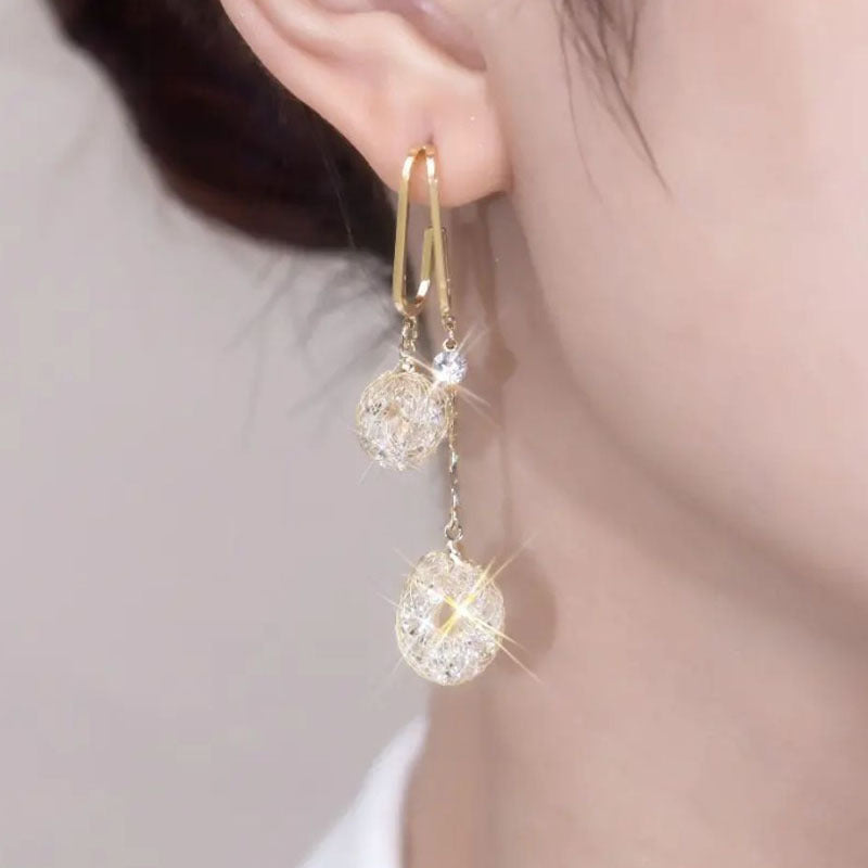 💎🔥 50% OFF – Artificial Crystal Tassel Earrings (Drop Style) | Face-Flattering Length, Anti-Tarnish, Dress Up or Down