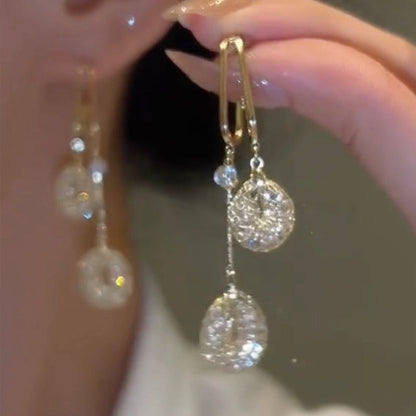 💎🔥 50% OFF – Artificial Crystal Tassel Earrings (Drop Style) | Face-Flattering Length, Anti-Tarnish, Dress Up or Down