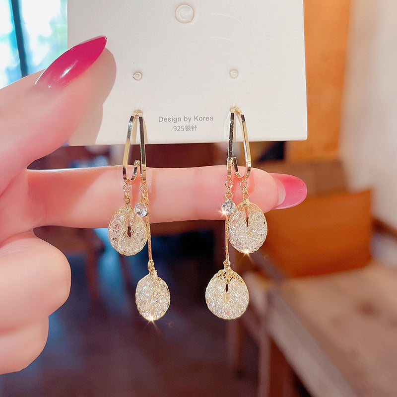 💎🔥 50% OFF – Artificial Crystal Tassel Earrings (Drop Style) | Face-Flattering Length, Anti-Tarnish, Dress Up or Down