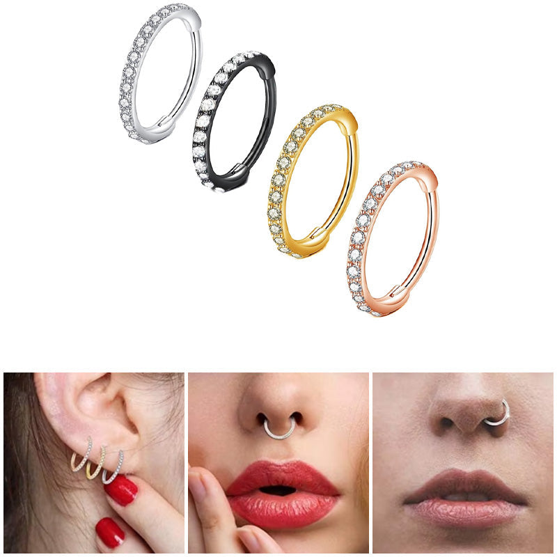 🔥 MOITIÉ PRIX ! Bijou de nez en diamant – Plaqué or 14 carats, zircone cubique ou diamant véritable, design torsadé/à clous 👃💎