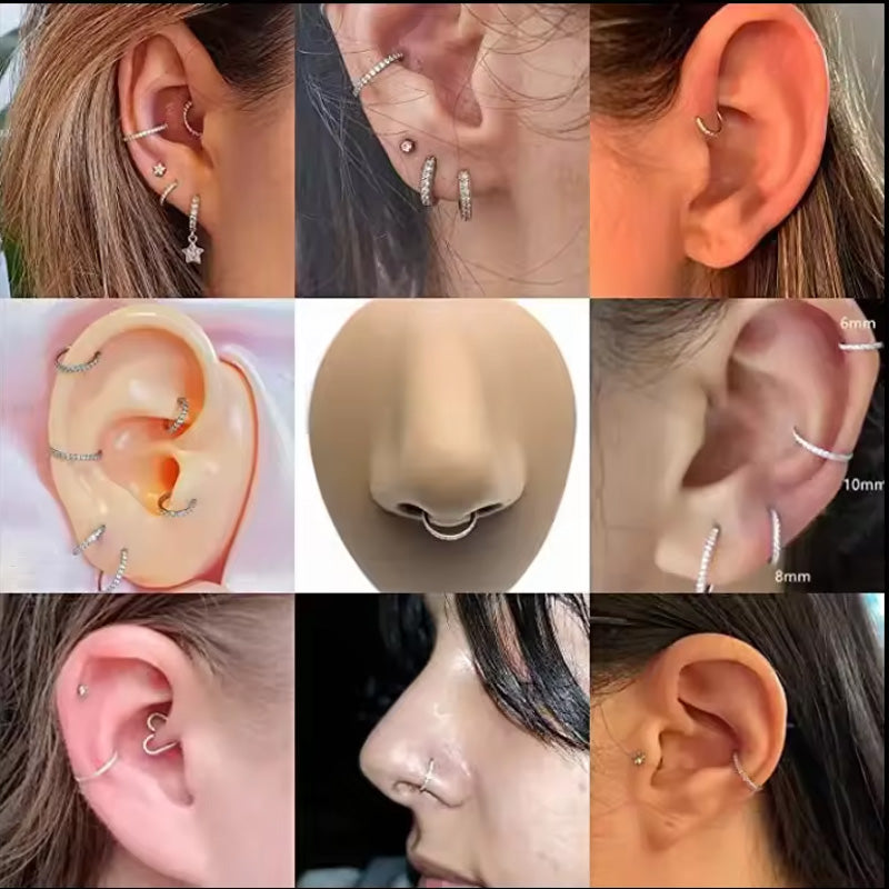 🔥 MOITIÉ PRIX ! Bijou de nez en diamant – Plaqué or 14 carats, zircone cubique ou diamant véritable, design torsadé/à clous 👃💎