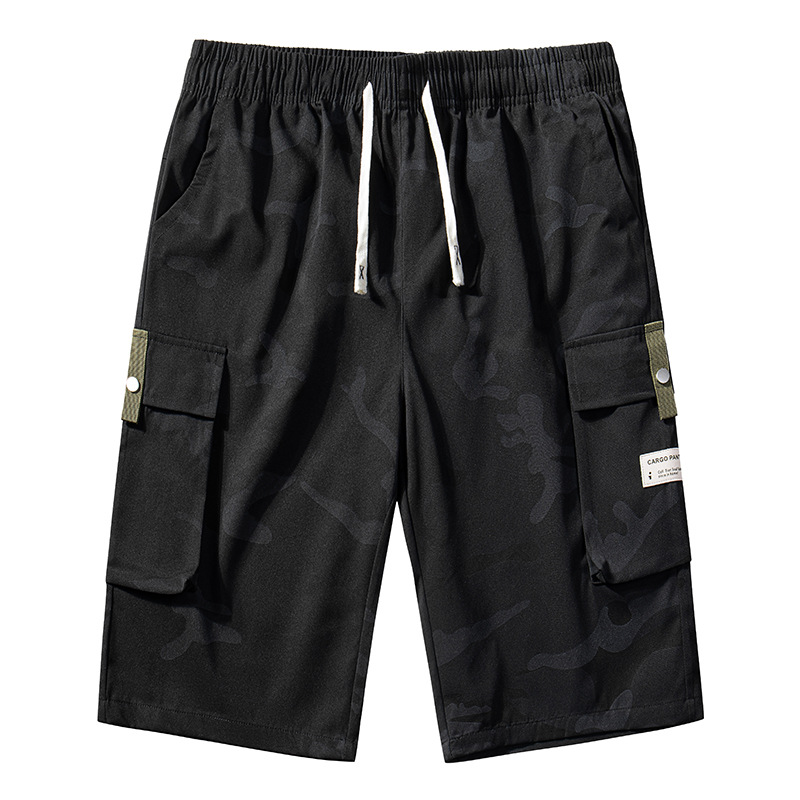 🩳 PROMO LIMITÉE 50% DE RÉDUCTION ! 🍂 Shorts Cargo Camouflage – 6 Poches Pratiques, Cordon de Taille & Coupe Détendue ✨