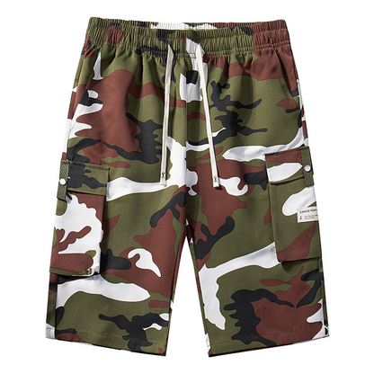 🩳 PROMO LIMITÉE 50% DE RÉDUCTION ! 🍂 Shorts Cargo Camouflage – 6 Poches Pratiques, Cordon de Taille & Coupe Détendue ✨