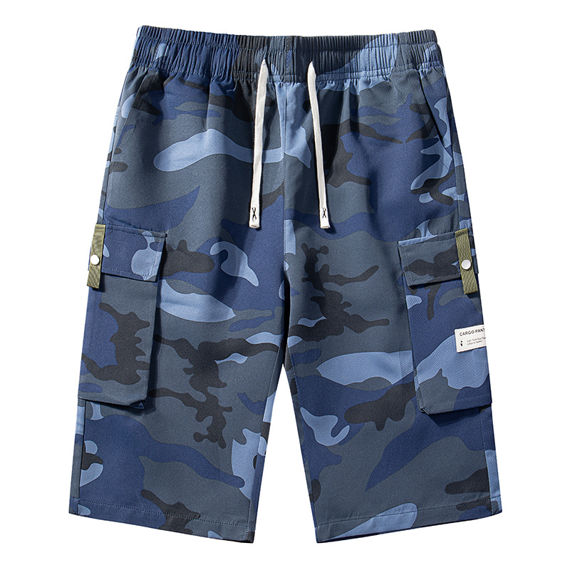 🩳 PROMO LIMITÉE 50% DE RÉDUCTION ! 🍂 Shorts Cargo Camouflage – 6 Poches Pratiques, Cordon de Taille & Coupe Détendue ✨