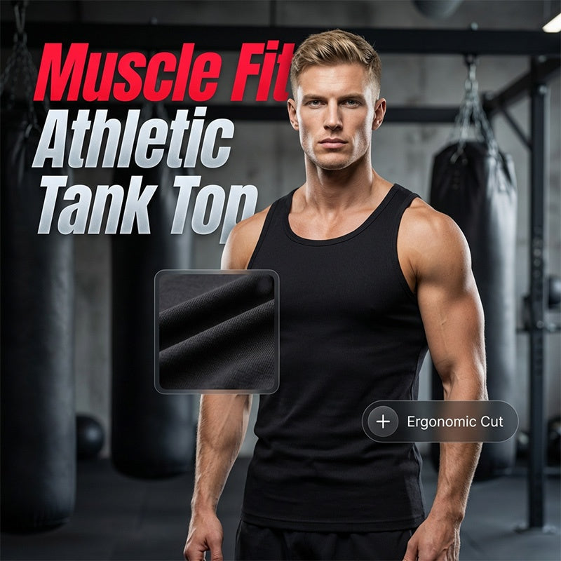 💪🔥 50 % de réduction – Débardeur homme coupe athlétique | Respirant, séchage rapide, coupe musclée idéale pour la salle de sport et la course à pied 🏋️‍♂️🏃