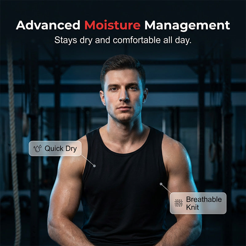 💪🔥 50 % de réduction – Débardeur homme coupe athlétique | Respirant, séchage rapide, coupe musclée idéale pour la salle de sport et la course à pied 🏋️‍♂️🏃