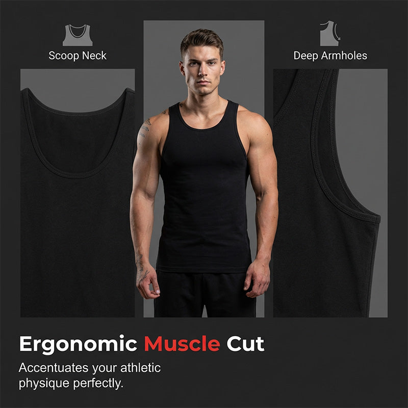 💪🔥 50 % de réduction – Débardeur homme coupe athlétique | Respirant, séchage rapide, coupe musclée idéale pour la salle de sport et la course à pied 🏋️‍♂️🏃