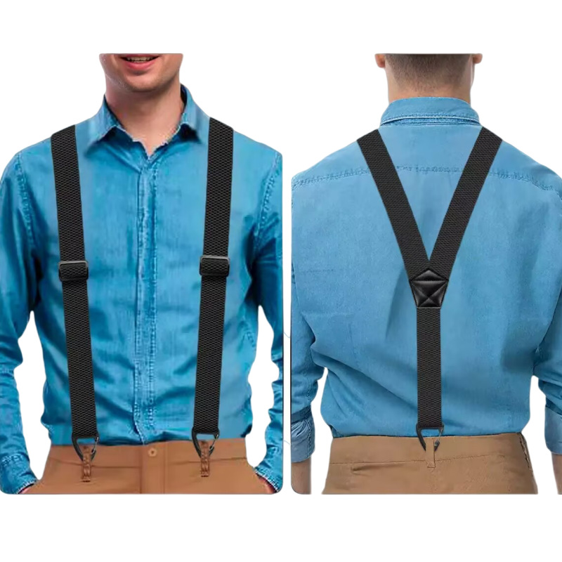 👔 50% DE RÉDUCTION! 🧥 Bretelles pour Homme à Dos en X avec Crochets – Réglables, Robustes & Parfaites Pour Un Maintien Élégant Au Quotidien ✨