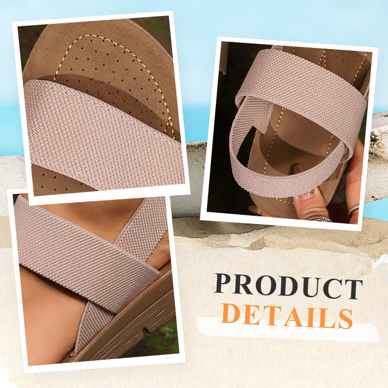 👡 50% DE RÉDUCTION! 🔥 Sandales Décontractées Antidérapantes pour Femme avec Larges Bandes Élastiques – Confortables, Semelle Amortie & Parfaites Pour Les Journées Ensoleillées ☀️