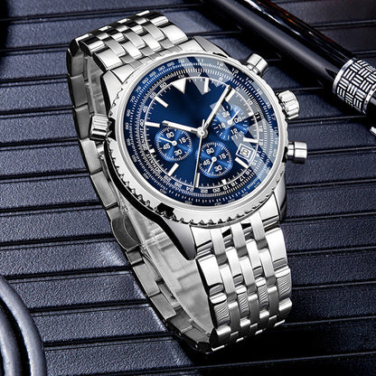 🎁🔥 50 % de réduction – Montre business multifonctionnelle classique pour homme | Nouveauté, chronographe, affichage de la date, étanche – Cadeau idéal ⌚💼