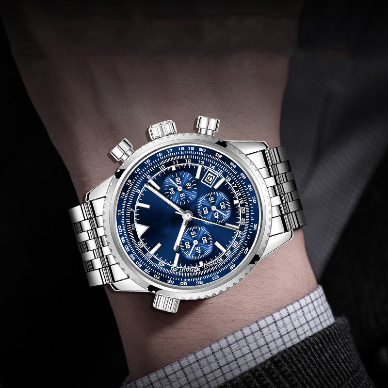 🎁🔥 50 % de réduction – Montre business multifonctionnelle classique pour homme | Nouveauté, chronographe, affichage de la date, étanche – Cadeau idéal ⌚💼