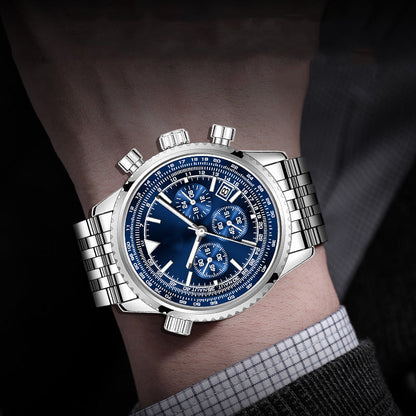 🎁🔥 50 % de réduction – Montre business multifonctionnelle classique pour homme | Nouveauté, chronographe, affichage de la date, étanche – Cadeau idéal ⌚💼