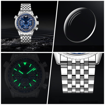 🎁🔥 50 % de réduction – Montre business multifonctionnelle classique pour homme | Nouveauté, chronographe, affichage de la date, étanche – Cadeau idéal ⌚💼