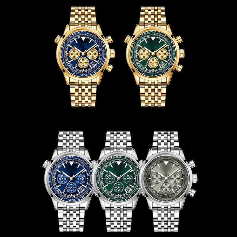 🎁🔥 50 % de réduction – Montre business multifonctionnelle classique pour homme | Nouveauté, chronographe, affichage de la date, étanche – Cadeau idéal ⌚💼