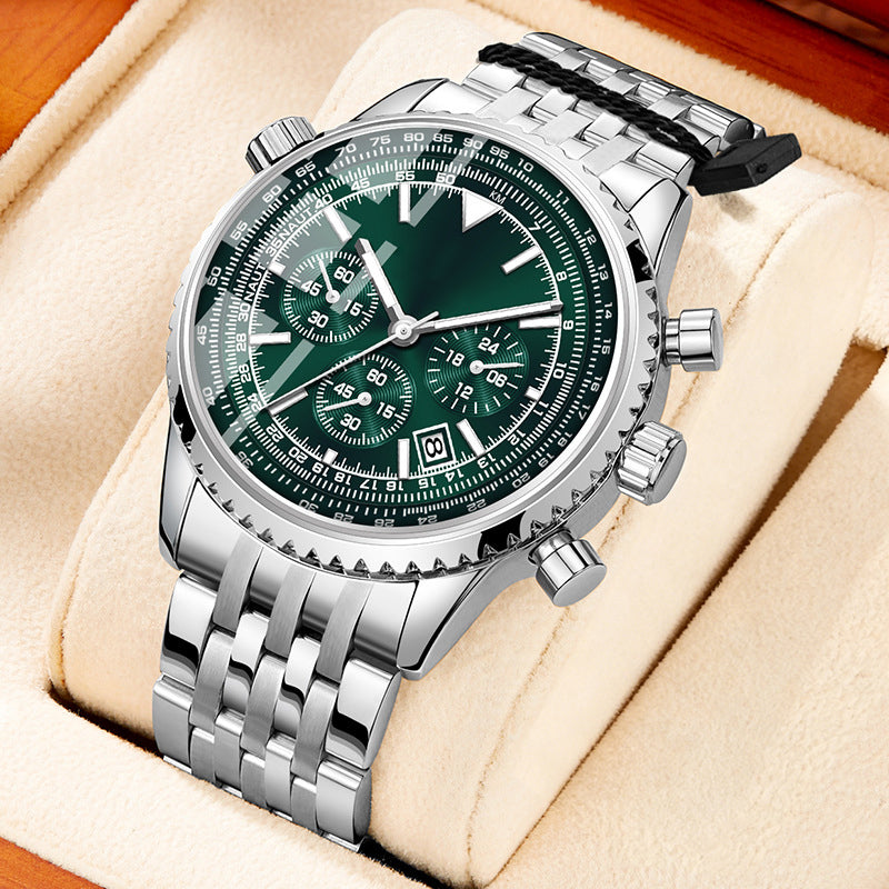 🎁🔥 50 % de réduction – Montre business multifonctionnelle classique pour homme | Nouveauté, chronographe, affichage de la date, étanche – Cadeau idéal ⌚💼