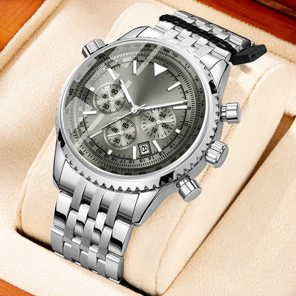 🎁🔥 50 % de réduction – Montre business multifonctionnelle classique pour homme | Nouveauté, chronographe, affichage de la date, étanche – Cadeau idéal ⌚💼