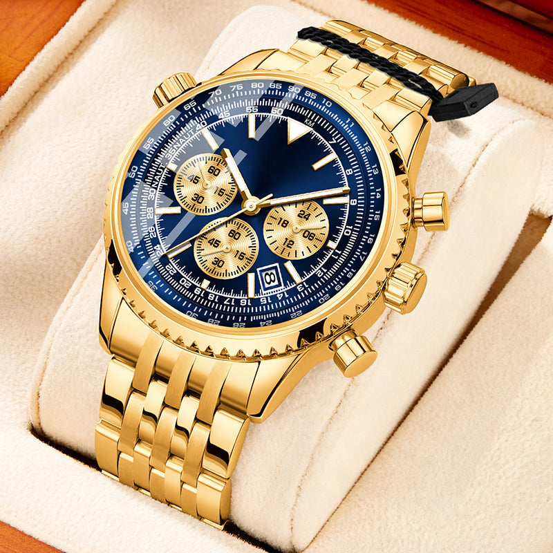 🎁🔥 50 % de réduction – Montre business multifonctionnelle classique pour homme | Nouveauté, chronographe, affichage de la date, étanche – Cadeau idéal ⌚💼