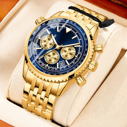 🎁🔥 50 % de réduction – Montre business multifonctionnelle classique pour homme | Nouveauté, chronographe, affichage de la date, étanche – Cadeau idéal ⌚💼
